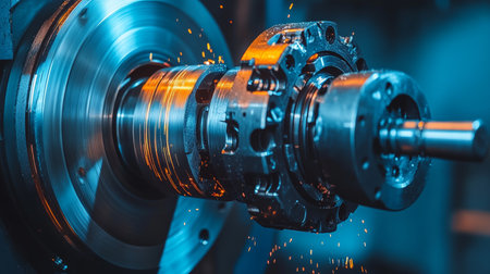 Precision Aluminum Milling with Automated CNC Machining in an Intense Industrial Environmentの素材