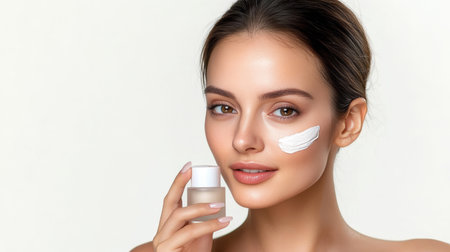Radiant Skinned Beauty Enhance Your Natural Glow with a Luxurious Moisturizing Face Cream Routineの素材