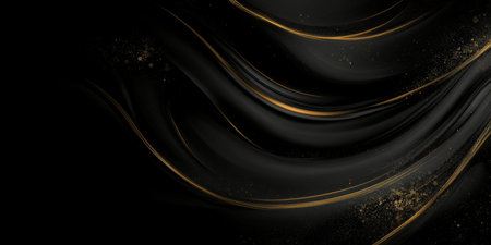 Elegant Curvy Lines with Fluid Metallic Luster Creating a Glamorous Holiday Decoration Backgroundの素材