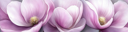 Delicate Floral Watercolor Masterpiece Featuring Mauve and Cream Palette with Artistic Blossomsの素材