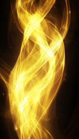 Golden Motion Glow with Abstract Curved Lines and Flowing Sparkles for Dynamic Background Designsの素材