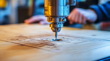 High Precision Wood Machining Project Demonstrating Advanced CNC Router Techniques and Fine Detailの素材