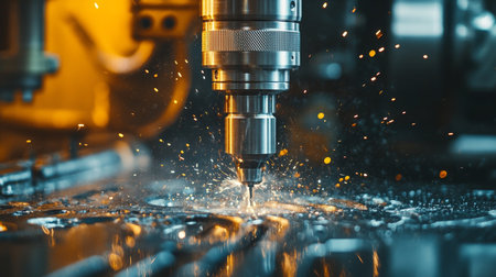 Intricate Metalwork Machining Process Using Advanced CNC Milling Machine for High Precision Cuttingの素材