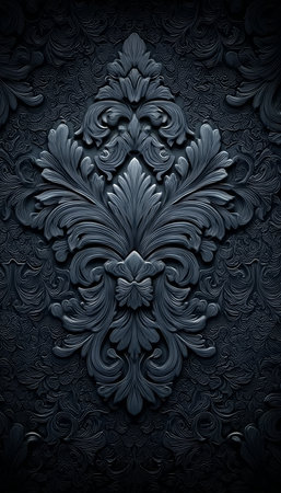 Ornate Baroque Style Wall Covering with Intricate Filigree Patterns for Luxurious Interior Designの素材