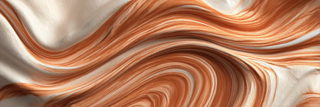 Gentle Waves and Beige Tones Create a Calm Abstract Fluid Fabric with Beautiful Flowing Patternsの素材