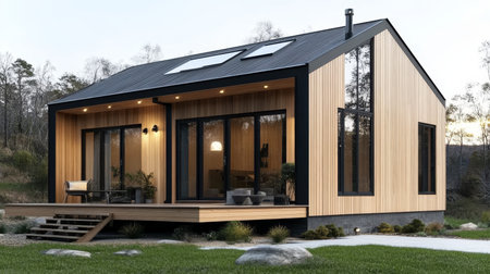 Modern Scandinavian Home Design Featuring Clean Lines, Natural Light, and Functional Living Spacesの素材