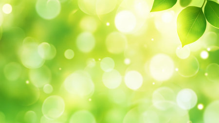 Lush Greenery of Spring with Soft Light, Dreamy Bokeh, and Leaves Dancing in the Gentle Breezeの素材