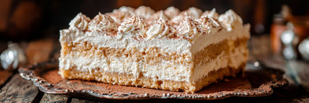 Exquisite Layered Cream Cake Delight with Fresh Berries and a Decadent Tres Leches Finishの素材