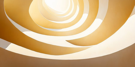 Abstract Golden Curves Design with Organic Textures and Bright Color Renderings in Vector Artの素材