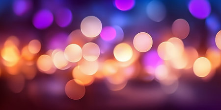 Softly Glowing Lights in a Dreamy Bokeh Background, Perfect for Festive and Celebration Themesの素材