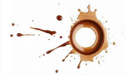 Artistic Abstract Coffee or Chocolate Stains Creating Unique Decorative Backgrounds for Designの素材