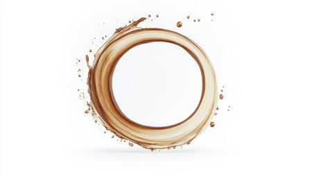 Abstract Circle Stain Texture Isolated on a Clean White Background, Artistic Grunge Surface Markingの素材