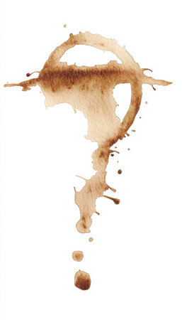 Artistic Coffee Stain on Textured Background Unique Design Element for Creative Projectsの素材