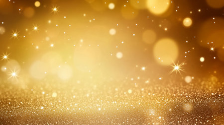 Exquisite Gold Sparkles and Bokeh Lights Creating a Luxurious Abstract Background of Warmthの素材