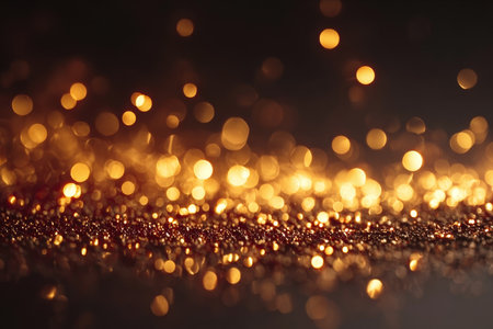Radiant Gold Dust Delight Texture and Backdrop with Sparkling Particles Creating a Warm Glowの素材