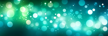 Ethereal Dreamscape A Mesmerizing Dance of Shimmering Green and Teal Lights in Abstract Artistryの素材