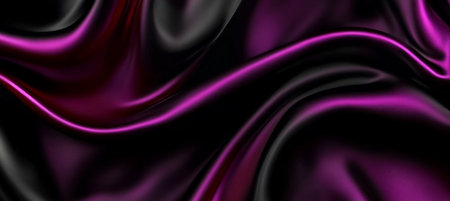 Elegant and Mysterious Ebony Waves with Regal Amethyst Undertones, Silky Ripples and Allureの素材