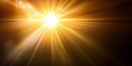 A Golden Flare of Glowing Light and Sunbeams Creating a Warm and Inviting Background Designの素材