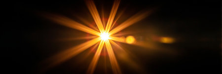 A Cosmic Burst of Ethereal Energy Illuminating the Dark Vastness of Space with Celestial Beamsの素材