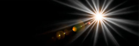 Brilliant and Majestic Sunlight Emanating Radiance Over a Deep, Dark Landscape at Dawnの素材