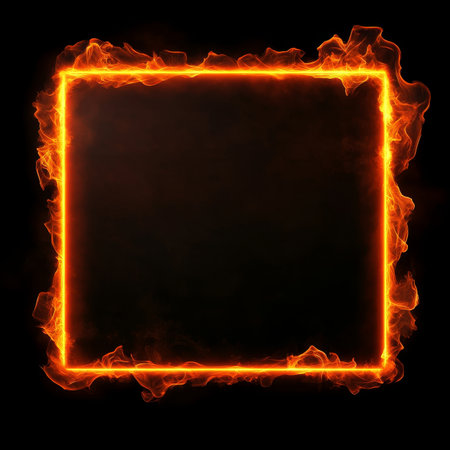 An Abstract Luminous Rectangular Border on a Stark Black Drop Creating a Dramatic Stage Effectの素材