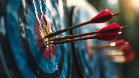 Arrows in the Bullseye Celebrating Archery Achievements and Strategic Triumphs in Competitionの素材