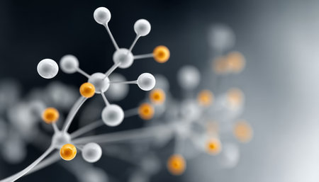 3D Visualization of Intricate Molecular Structures Showcasing Beauty and Complexity in Atomsの素材