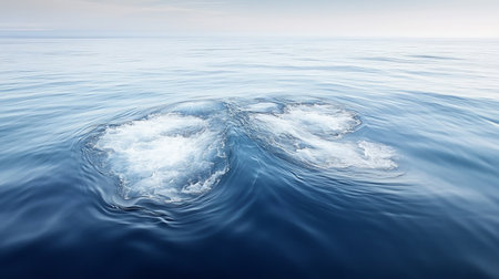Tranquil Ocean Scene with Gentle Ripple Effects and Serene Aquatic Depths Under Bright Sky Lightの素材