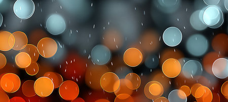 Stunning Abstract Bokeh Lights Scene with Warm Orange and Cool Blue Gradients for Background Useの素材