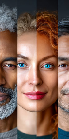 Diverse Portraits Celebrating Global Unity and Inclusion in Different Cultures and Communitiesの素材