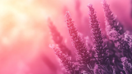 Delicate Pastel Lavender Blooms in a Serene Watercolor Scene, Creating a Dreamy Softness and Beautyの素材