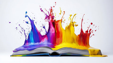 Colorful Conceptual Art Explosion Abstract Illustration of Creative Expression and Imaginationの素材