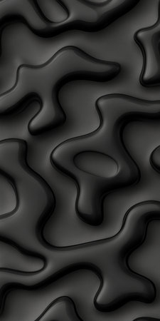 Elegant Abstraction of Softly Flowing Liquid Waves with Dark Background and Subtle Gradient Tonesの素材