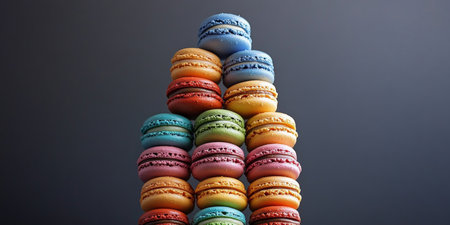 A Towering Display of Colorful Macarons and Delicious Pastries, A Sweet Culinary Masterpieceの素材