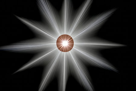 Ethereal Glow of Fractal Sunlight Illuminates Darkness, Creating a Dreamlike Radiance of Lightの素材