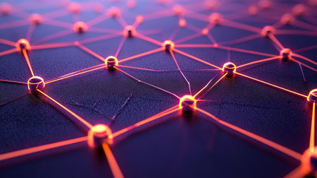 Vibrant Digital Network Illustration Highlighting Global Connectivity in the Internet of Things Eraの素材