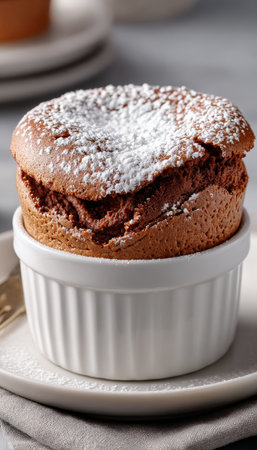 Decadent Chocolate Souffl A Heavenly Dessert with Rich Cocoa Flavor and Creamy Textureの素材