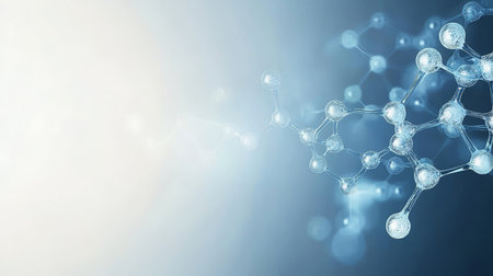 Futuristic Medical Network Featuring a Complex Molecule Mesh for Innovative Technology Presentationの素材