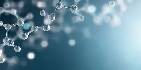 Abstract Medical Visualization of Cellular Structures with Blurred Particles and Shiny Surfacesの素材