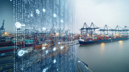 Innovative Shipping Solutions Visualizing Global Import Management with Advanced Technology Designの素材