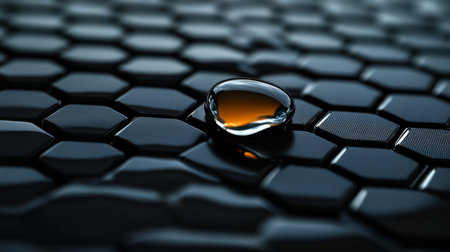 Futuristic Hexagonal Structure in Dark Tones Representing High Precision Technology Innovationsの素材