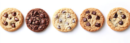Assortment of Delicious Freshly Baked Cookies with Dark and Milk Chocolate for Perfect Treatsの素材