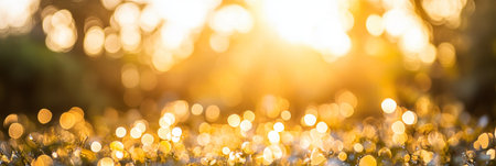 Stunning Golden Hour Bokeh Effect with Soft Sunlight Rays Creating a Dreamy Background Atmosphereの素材