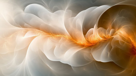 Ethereal Turbulence A Dreamlike Display of Smoke-Like Formations and Golden Threads in Motionの素材
