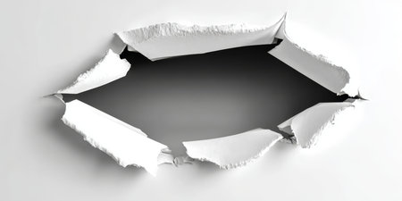 Blank White Canvas Texture Background with a Hole and Space for Placing Advertisements or Designsの素材