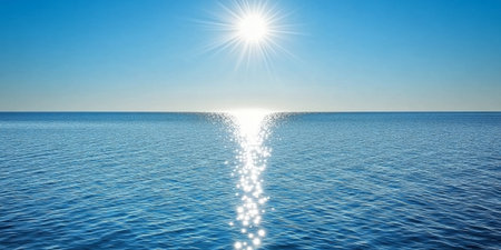 Beautiful Azure Seas Glittering Under Bright Sunshine on Warm Summer Days, Tropical Paradiseの素材