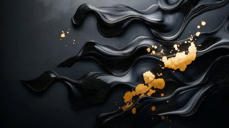A Majestic Interplay of Liquid Movement Art Gold Splashes, Luxurious Design, and Dynamic Texturesの素材