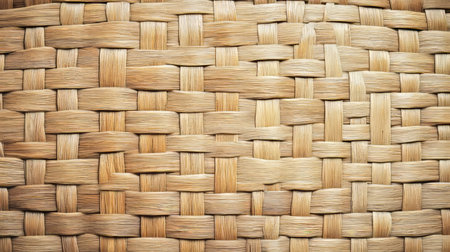 Nature s Embrace Serene Straw Mat with Symmetric Woven Pattern Showcasing Handcrafted Beauty.の素材