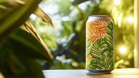 Tropical Leaf Art and Refreshing Beverage Decor for a Vibrant and Lively Lifestyle Atmosphereの素材