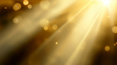 Abstract Shining Gold Light Sparkles Background with Radiant Beams for Festive Holiday Designsの素材